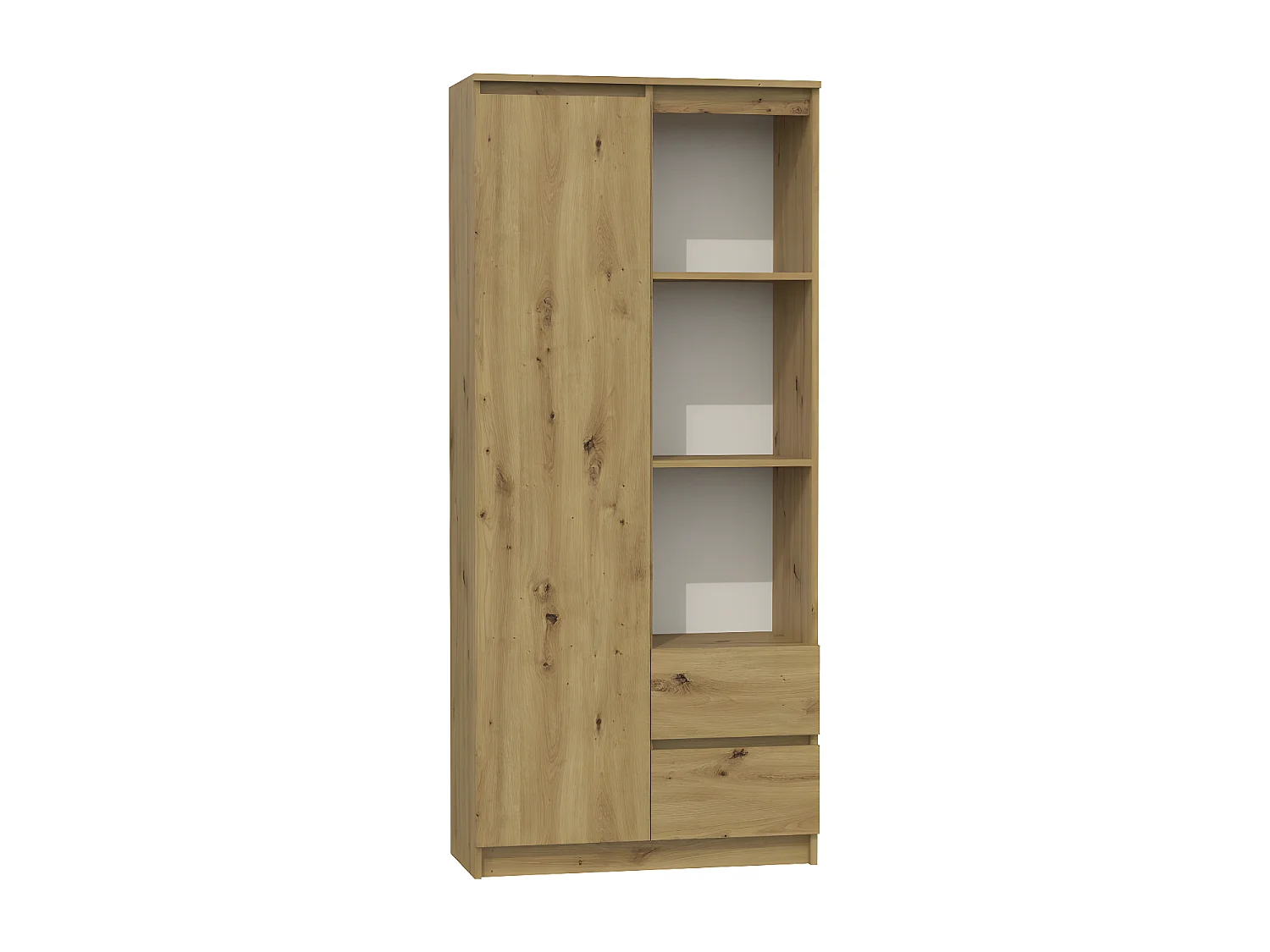 LIVORNO | Librería estantería moderna | Dimensiones: 180x80x35 | 7 prácticos estantes + 2x cajones | Unidad de almacenamiento
