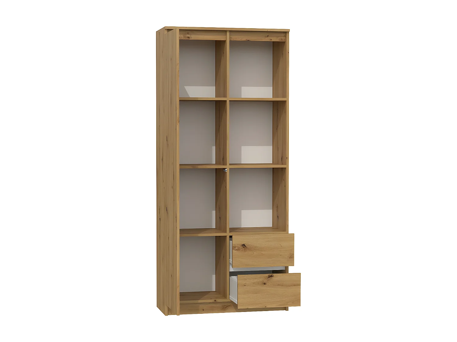 LIVORNO | Librería estantería moderna | Dimensiones: 180x80x35 | 7 prácticos estantes + 2x cajones | Unidad de almacenamiento