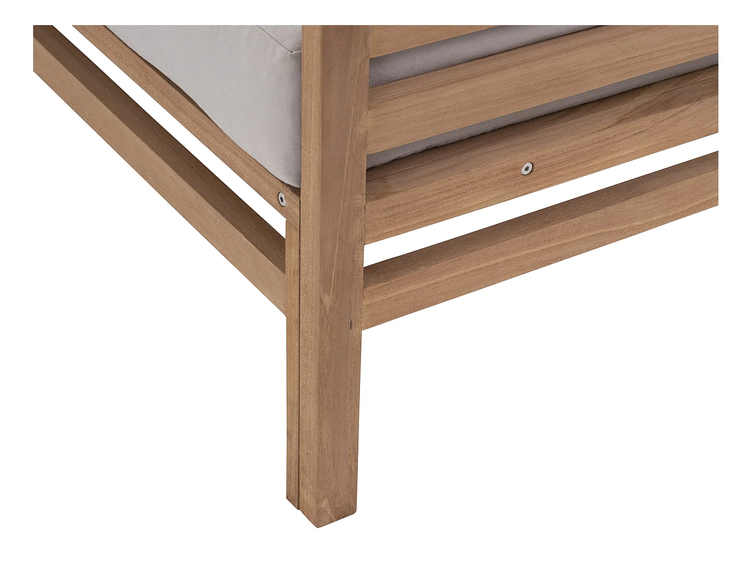 Sofá de jardín 2 plazas de teca - Natural claro y gris - LINERI