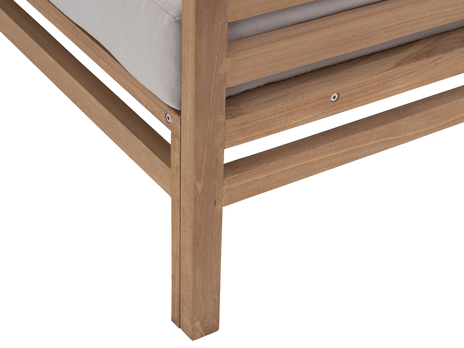 Gartensofa 2-Sitzer - Teakholz - Holzfarben hell & grau - LINERI von MYLIA