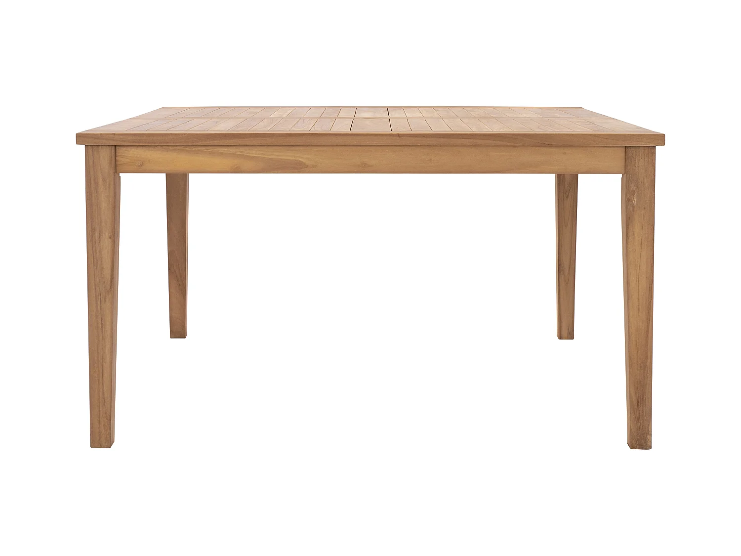 Table à manger de jardin carrée en teck L.140 cm - Naturel clair - ALLENDE de MYLIA