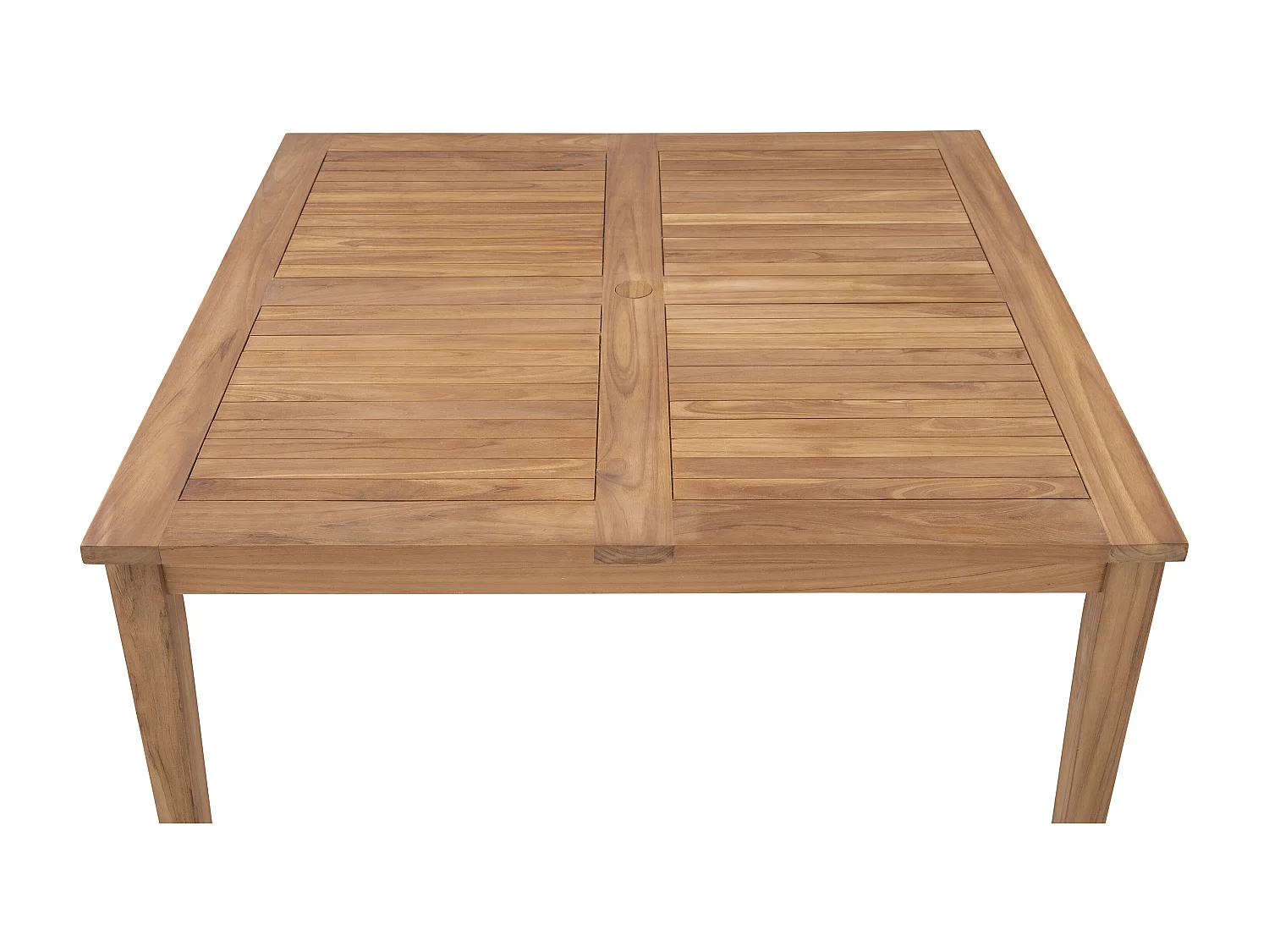 Garten-Esstisch quadratisch - Teakholz - L 144 cm - Holzfarben hell - ALLENDE von MYLIA