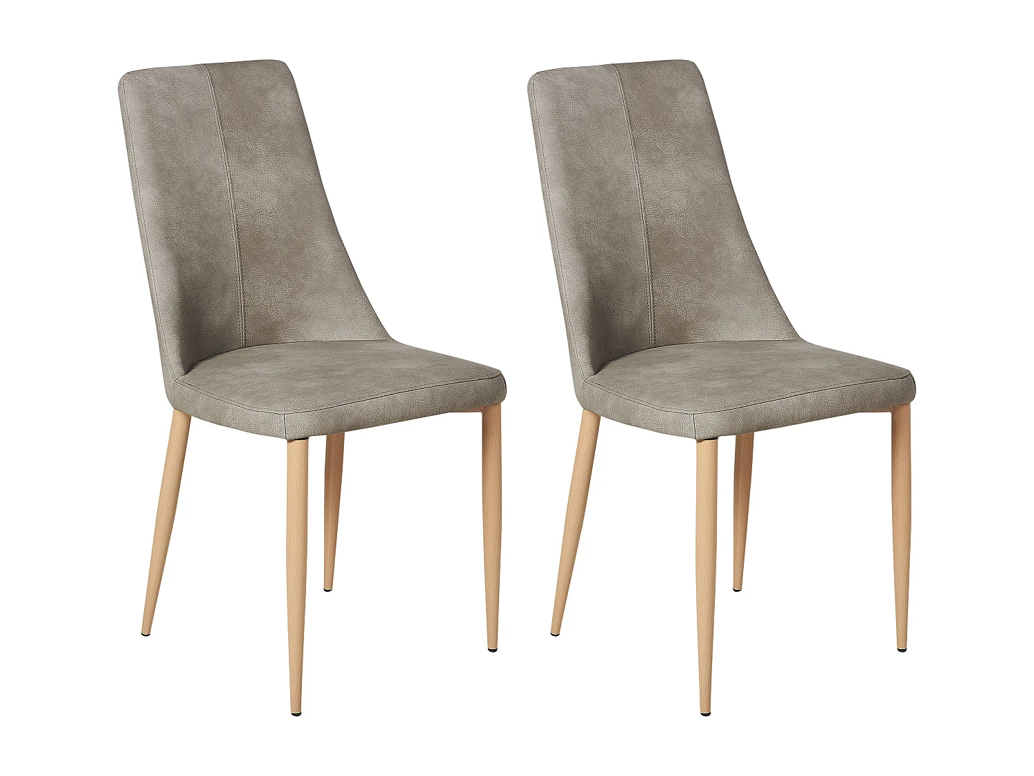 Set van 2 eetkamerstoelen CLAYTON Kunstleer Lichtgrijs
