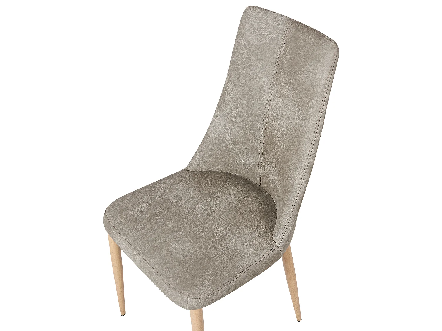 Set van 2 eetkamerstoelen CLAYTON Kunstleer Lichtgrijs
