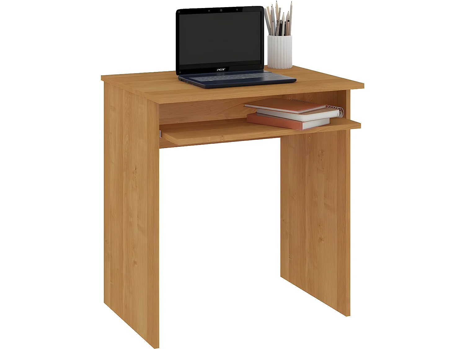 MALAWI | Bureau informatique compacte 68x74x51 cm | Support coulissant clavier | Design moderne | Table ordinateur portable