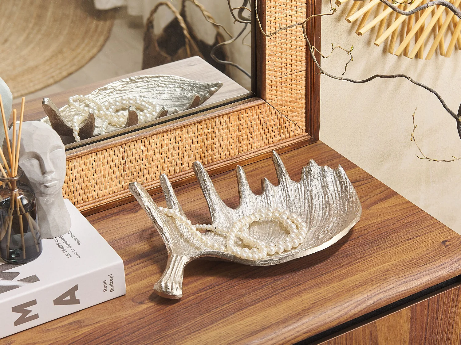 Decoratieve schaal Eland gewei CARTHAGE Metaal Zilver