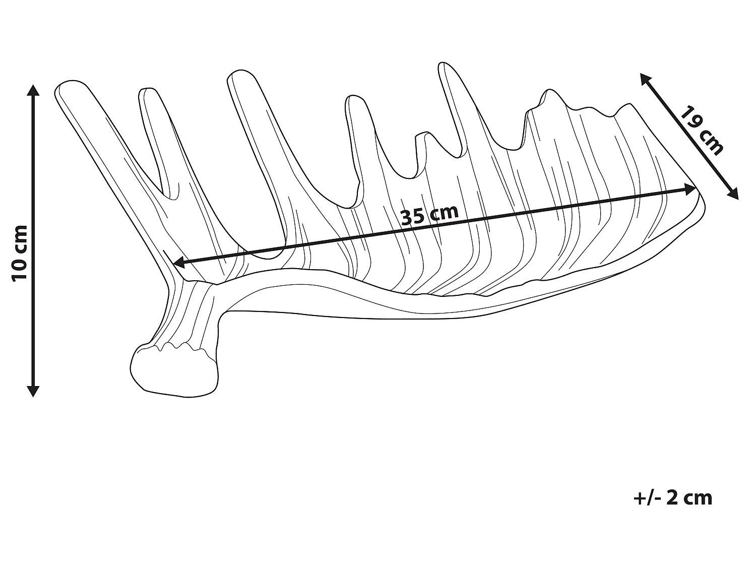 Plato decorativo Asta de alce CARTHAGE Metal Plateado