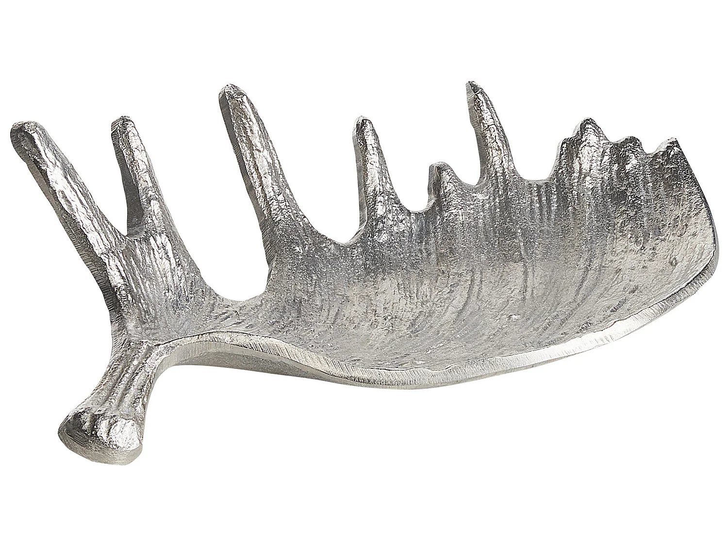 Plato decorativo Asta de alce CARTHAGE Metal Plateado