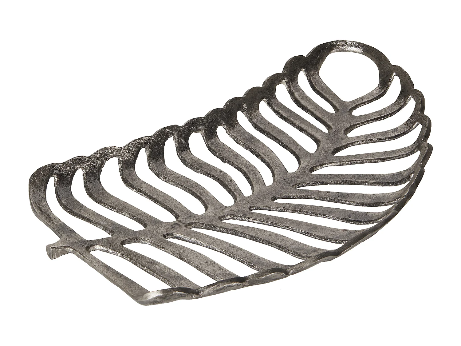 Zestaw 2 pater dekoracyjnych Liść AMNISOS Metal Srebrny