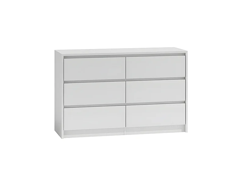 IRIS 120 - Cómoda moderna de 6 cajones para dormitorio / despacho / salón - 120x75x40cm - Mueble de almacenamiento de estilo escandinavo