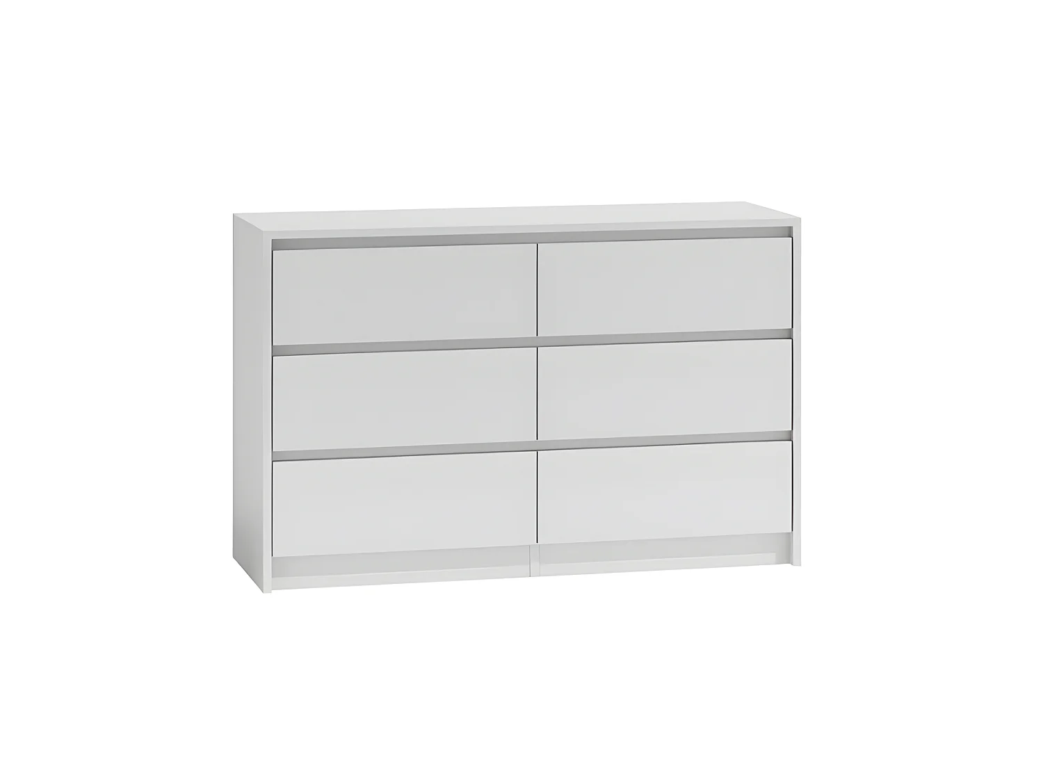 IRIS 120 - Cassettiera per camera da letto - 6 cassetti - 120x40x75cm - Mobile contenitore - Stile scandinavo - Spogliatoio - Effetto cemento