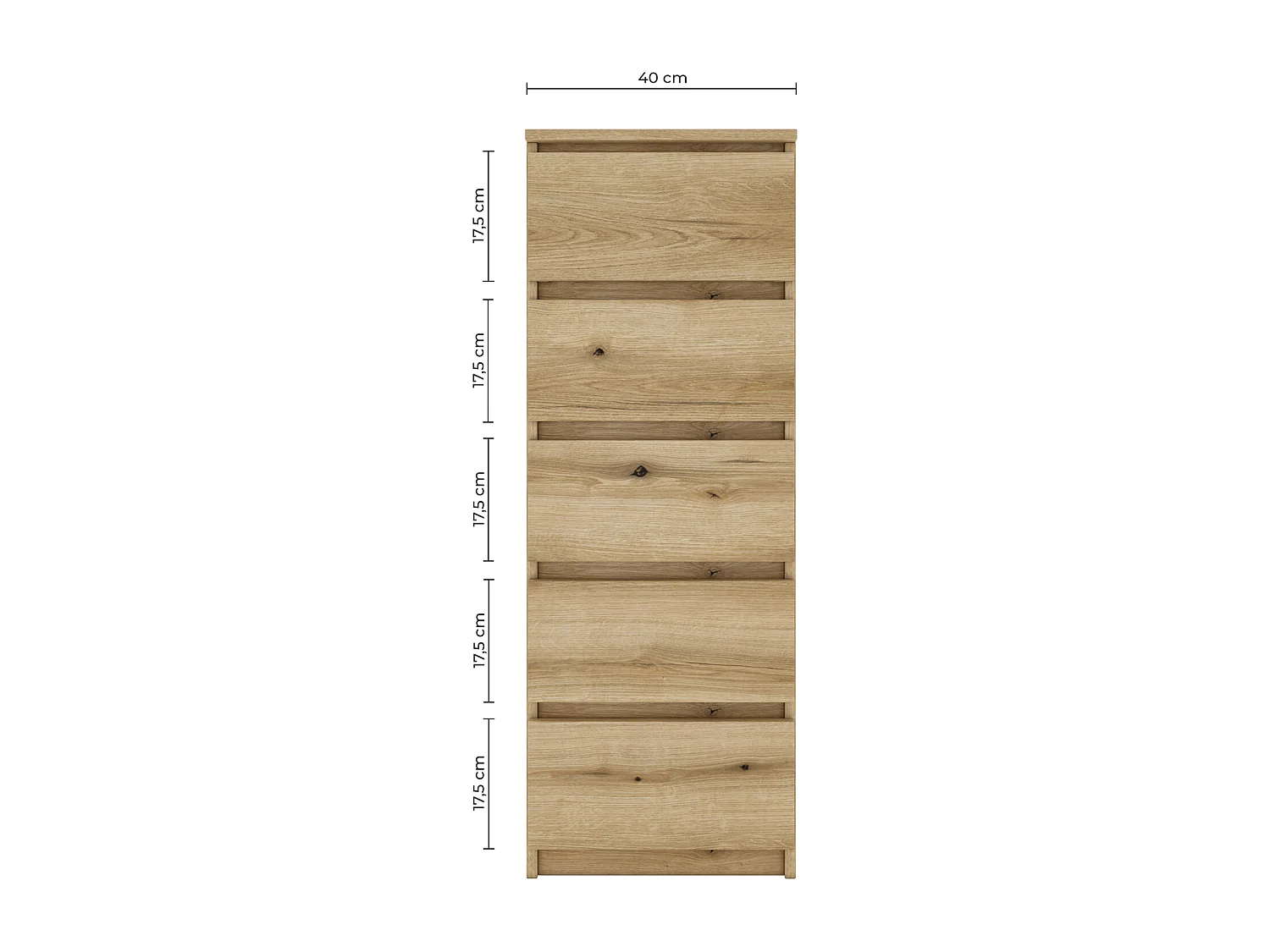 VENICE | Commode spacieuse moderne 5 tiroirs | Design minimaliste | Dimensions : 111x40x45 | Faces de tiroirs sans poignée
