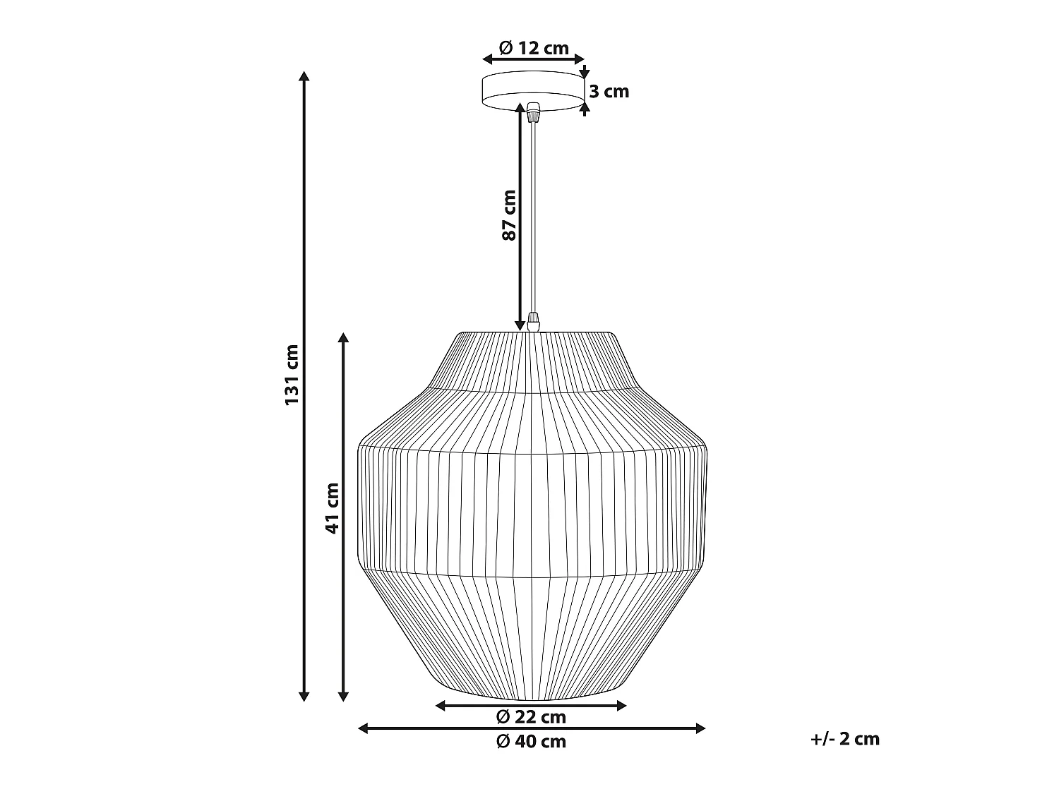 Lampe à suspendre tissée naturelle EWASO