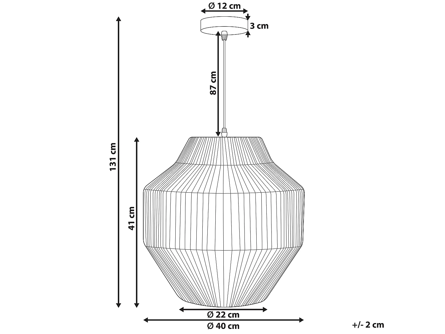 Lampe à suspendre tissée naturelle EWASO
