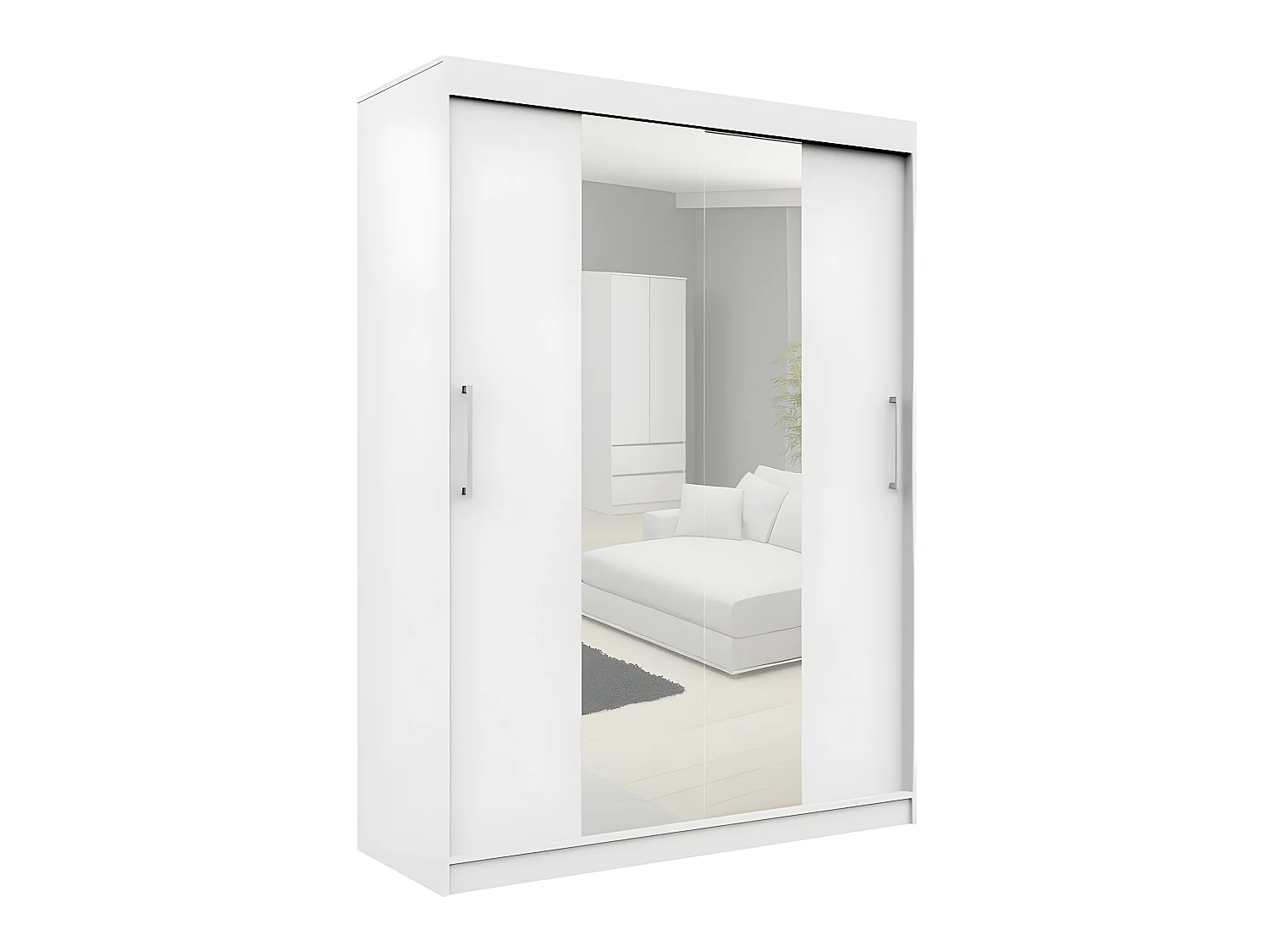 HELIA | Armario con puertas correderas + amplio espejo dormitorio pasillo salón | 200x150x60cm | Armario moderno