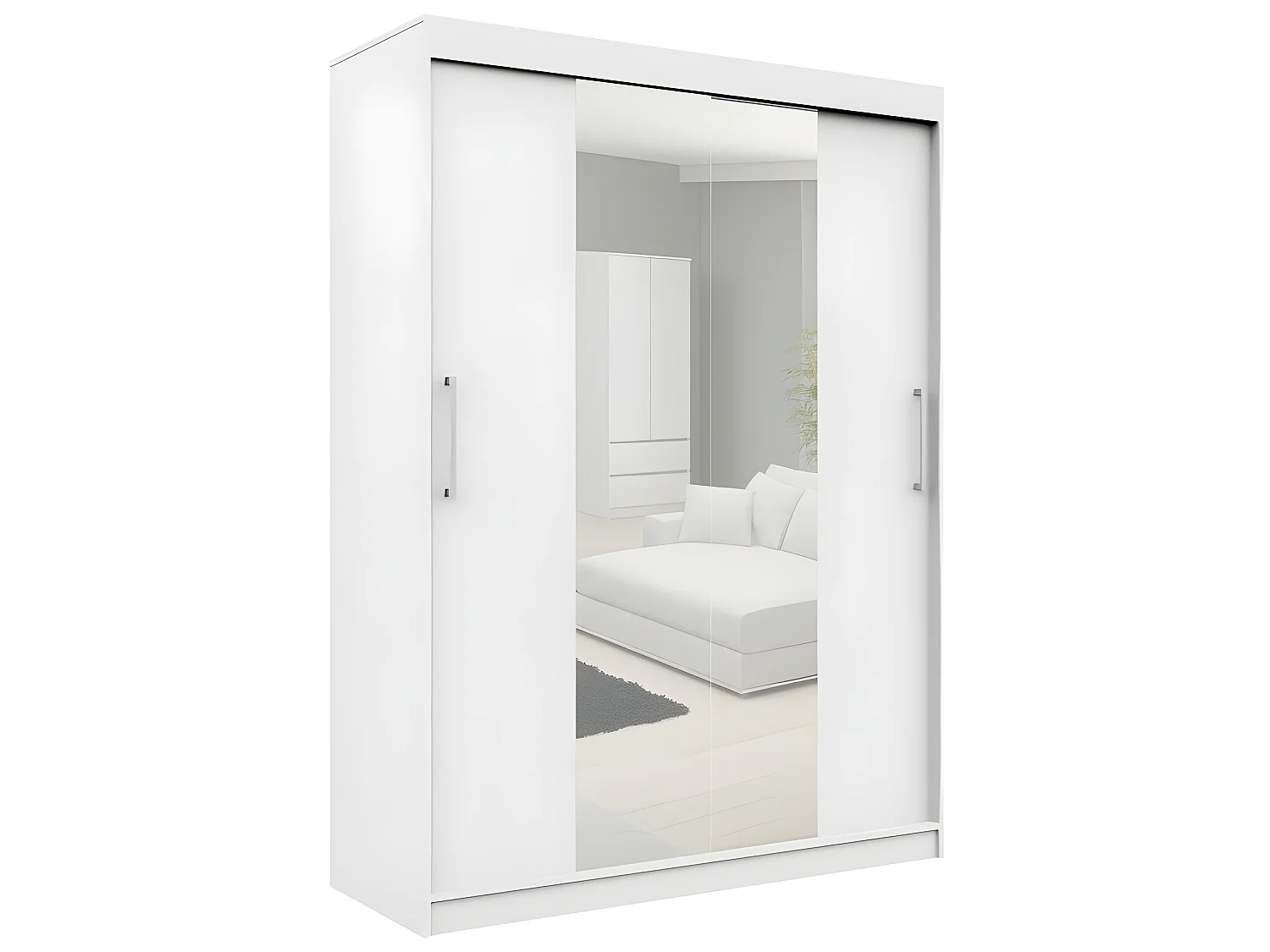 HELIA | Armario con puertas correderas + amplio espejo dormitorio pasillo salón | 200x150x60cm | Armario moderno