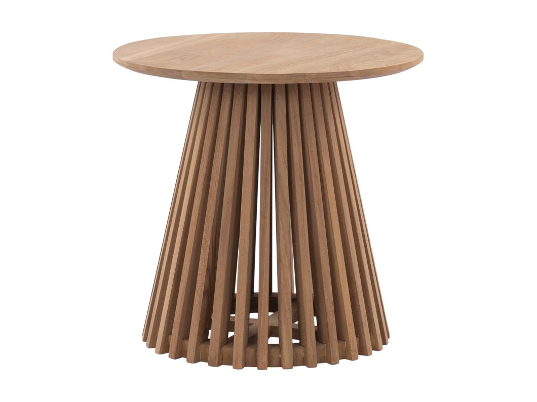 Table d'appoint de jardin en teck D.50 cm - Naturel clair - TRIANI de MYLIA