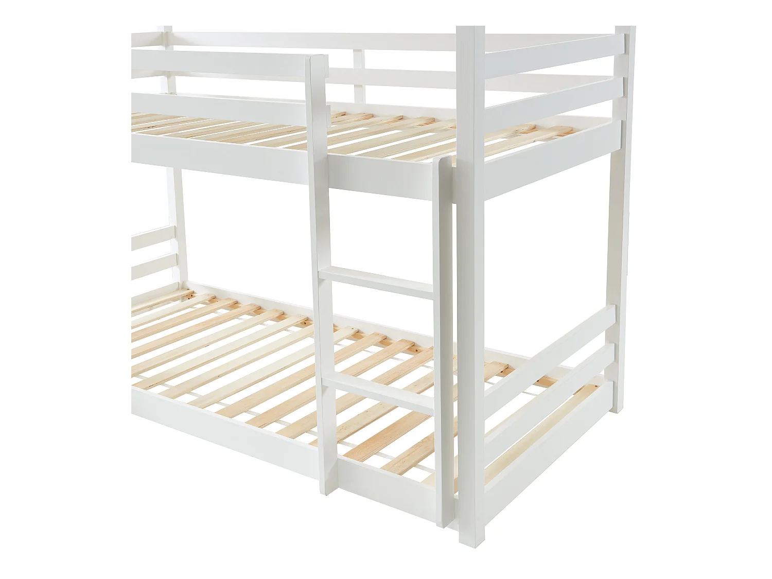 Lits superposés triple - 3 x 90 x 200 cm - Pin - Blanc + matelas - VAGAR