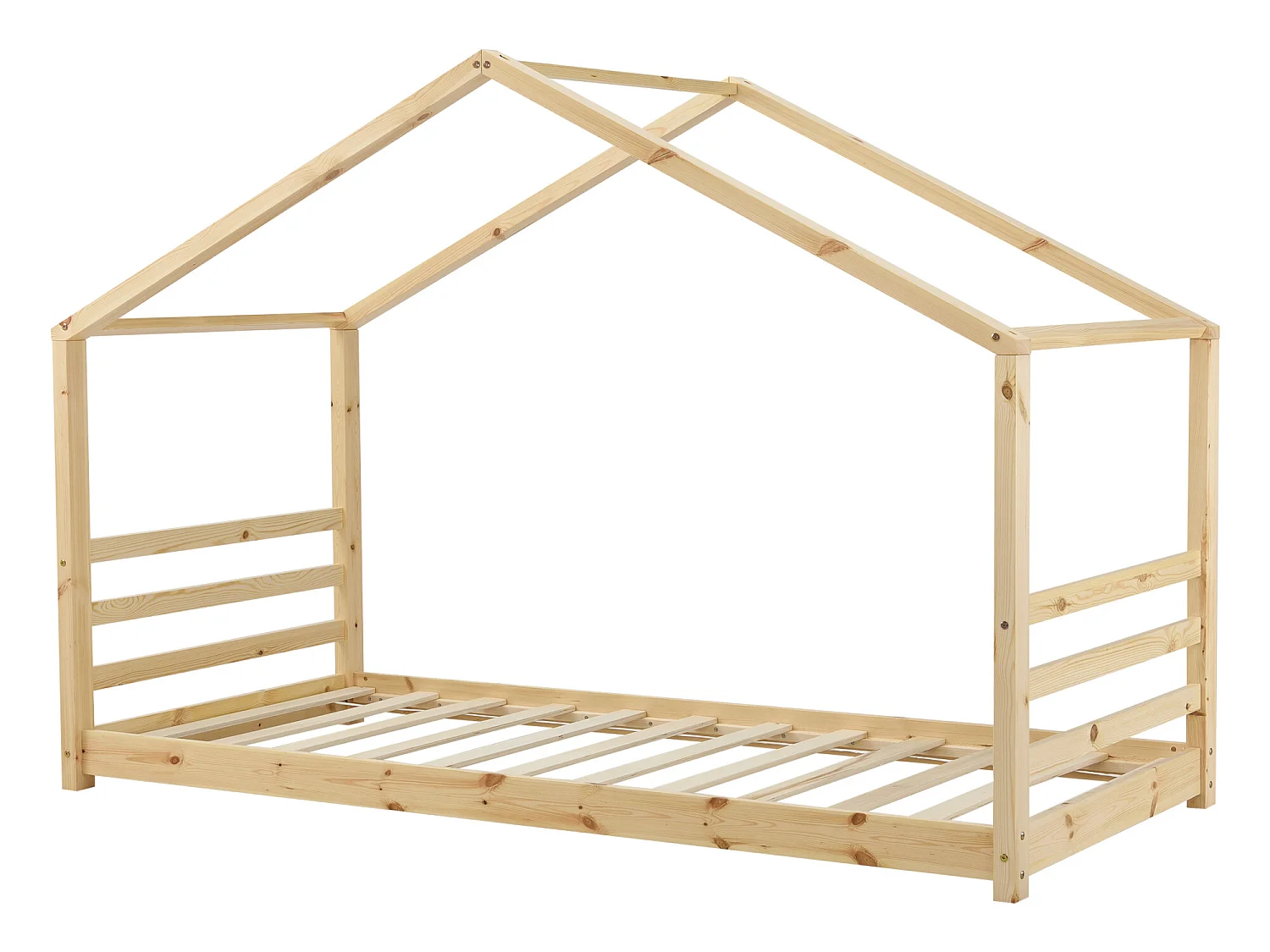 Lit d'enfant Vardø Bois Naturel 206x98x142cm [en.casa]