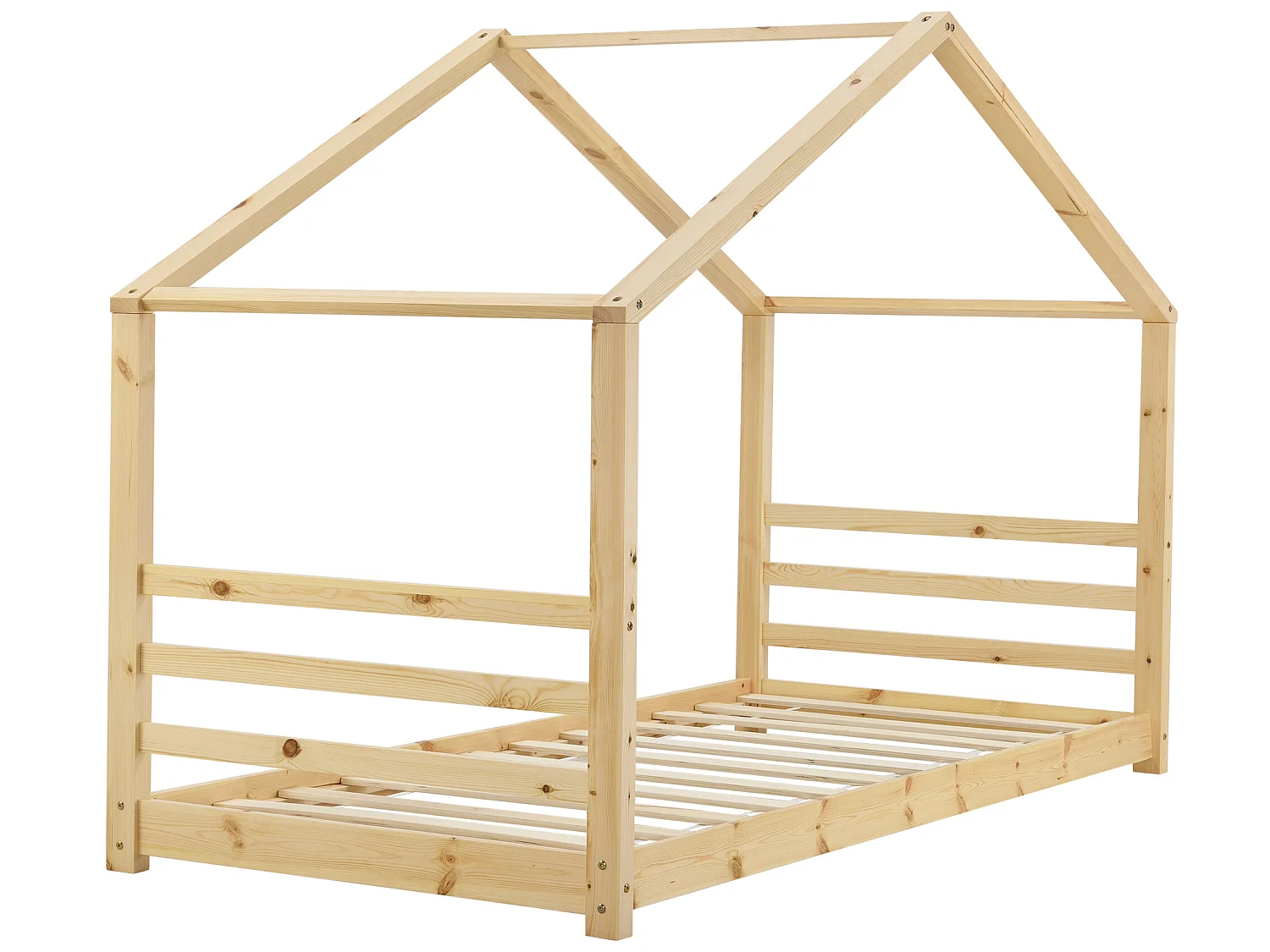 Lit d'enfant Vardø Bois Naturel 206x98x142cm [en.casa]