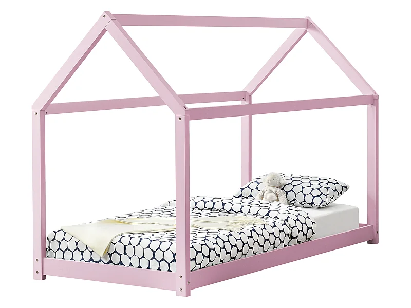 Lit Enfant Design Maison Netstal 200 x 90 cm Rose [en.casa]