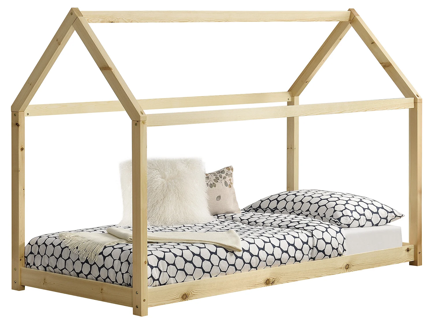 Lit Enfant Design Maison Netstal Pin 140 x 70 cm Naturel [en.casa]