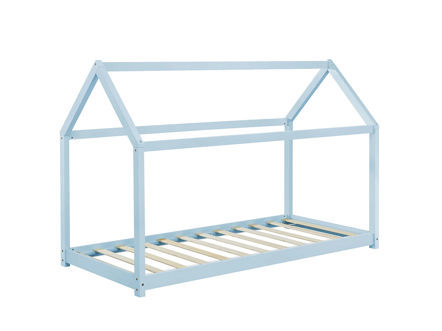 Lit Enfant Design Maison Netstal 200 x 90 cm Bleu Mat Laqué [en.casa]