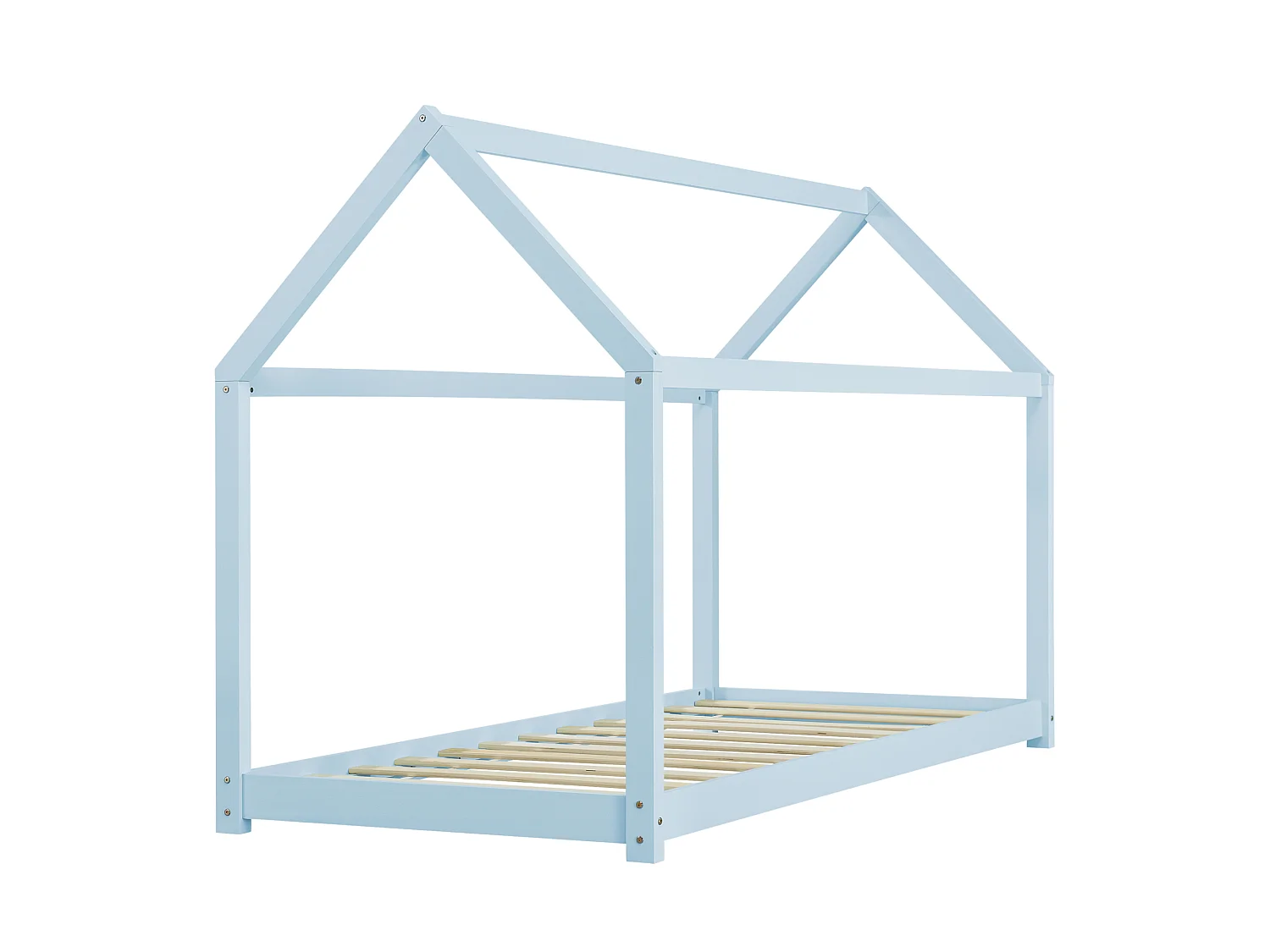 Lit Enfant Design Maison Netstal 200 x 90 cm Bleu Mat Laqué [en.casa]