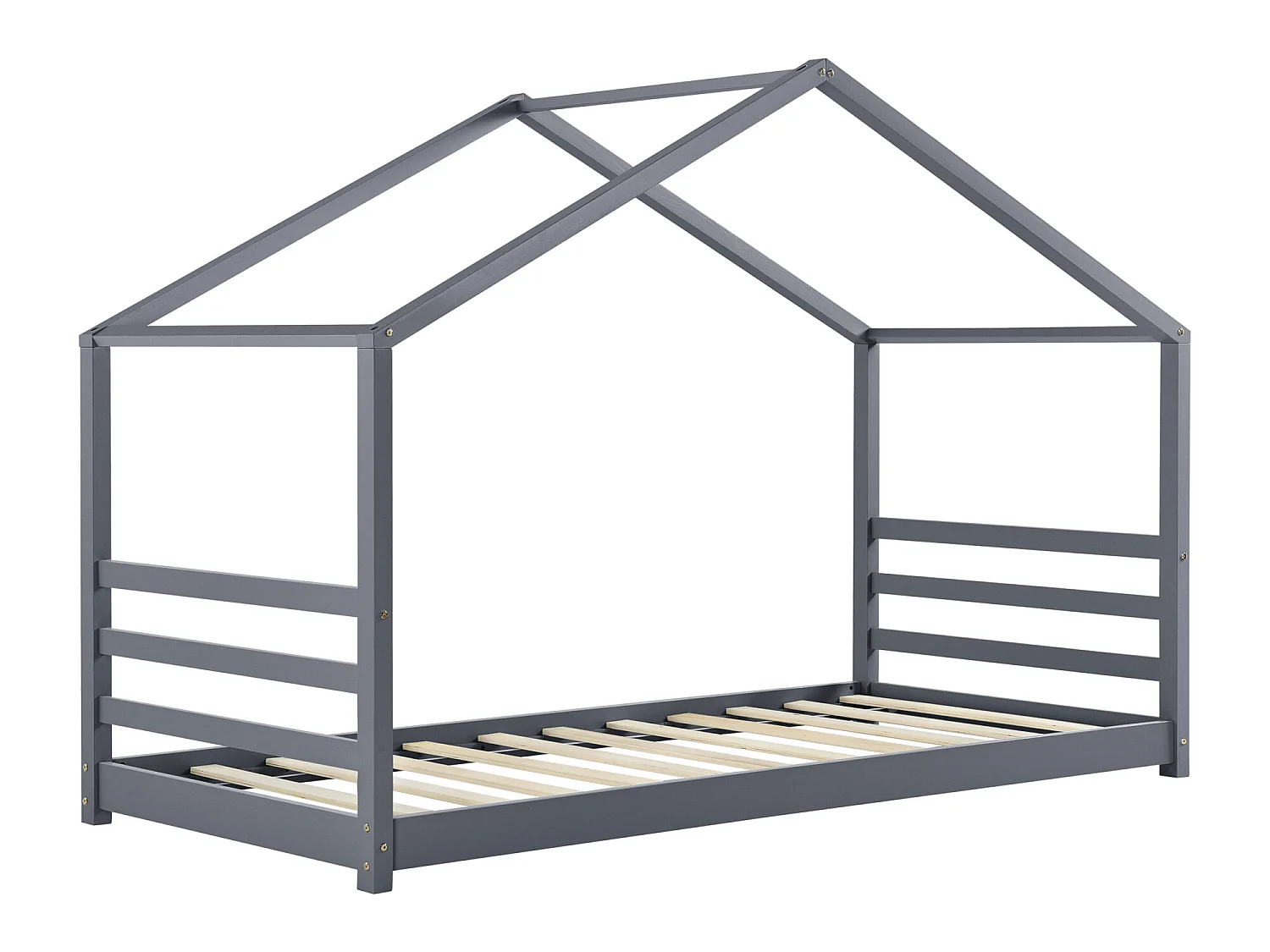 Lit D'enfant Design Maison Vardø Pin 90 X 200 Cm Gris Foncé [en.casa]