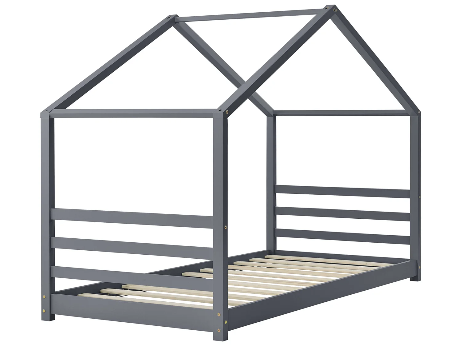 Lit D'enfant Design Maison Vardø Pin 90 X 200 Cm Gris Foncé [en.casa]