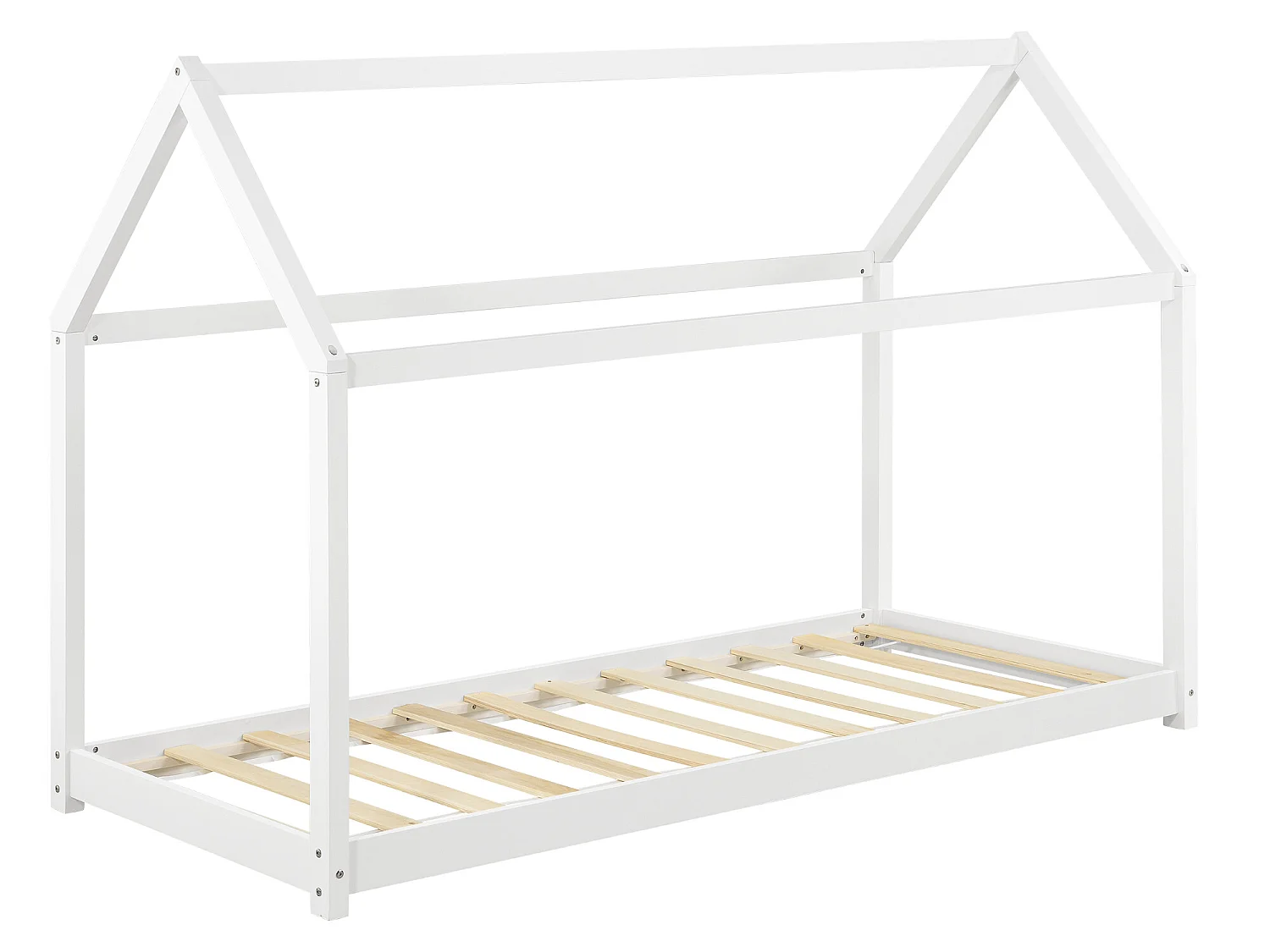 Lit Enfant Design Maison Netstal Bois Blanc 90 x 200 cm Blanc [en.casa]
