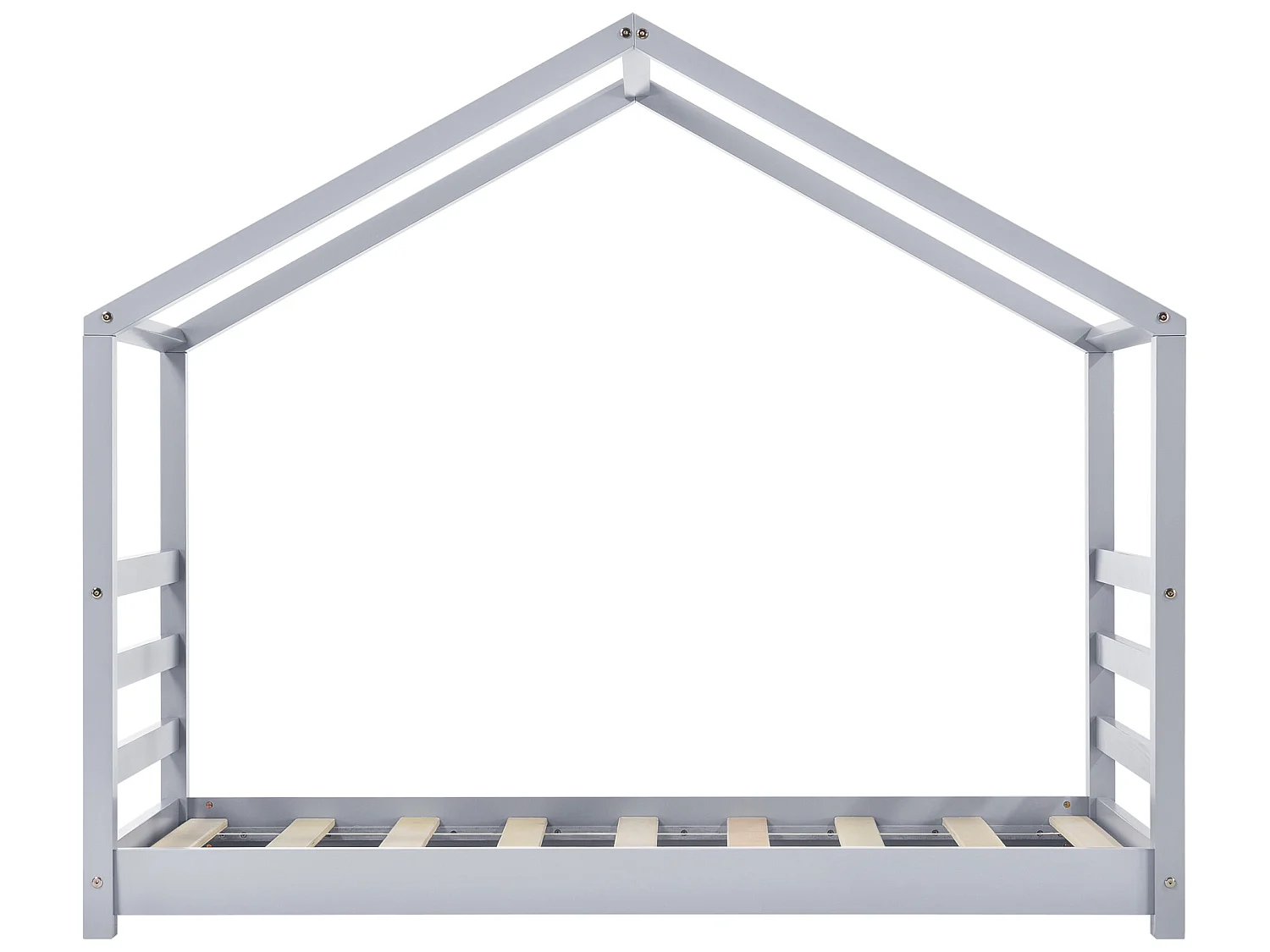 Lit d'enfant Design Maison Vardø Pin 70 x 140 cm Gris Mat Laqué [en.casa]