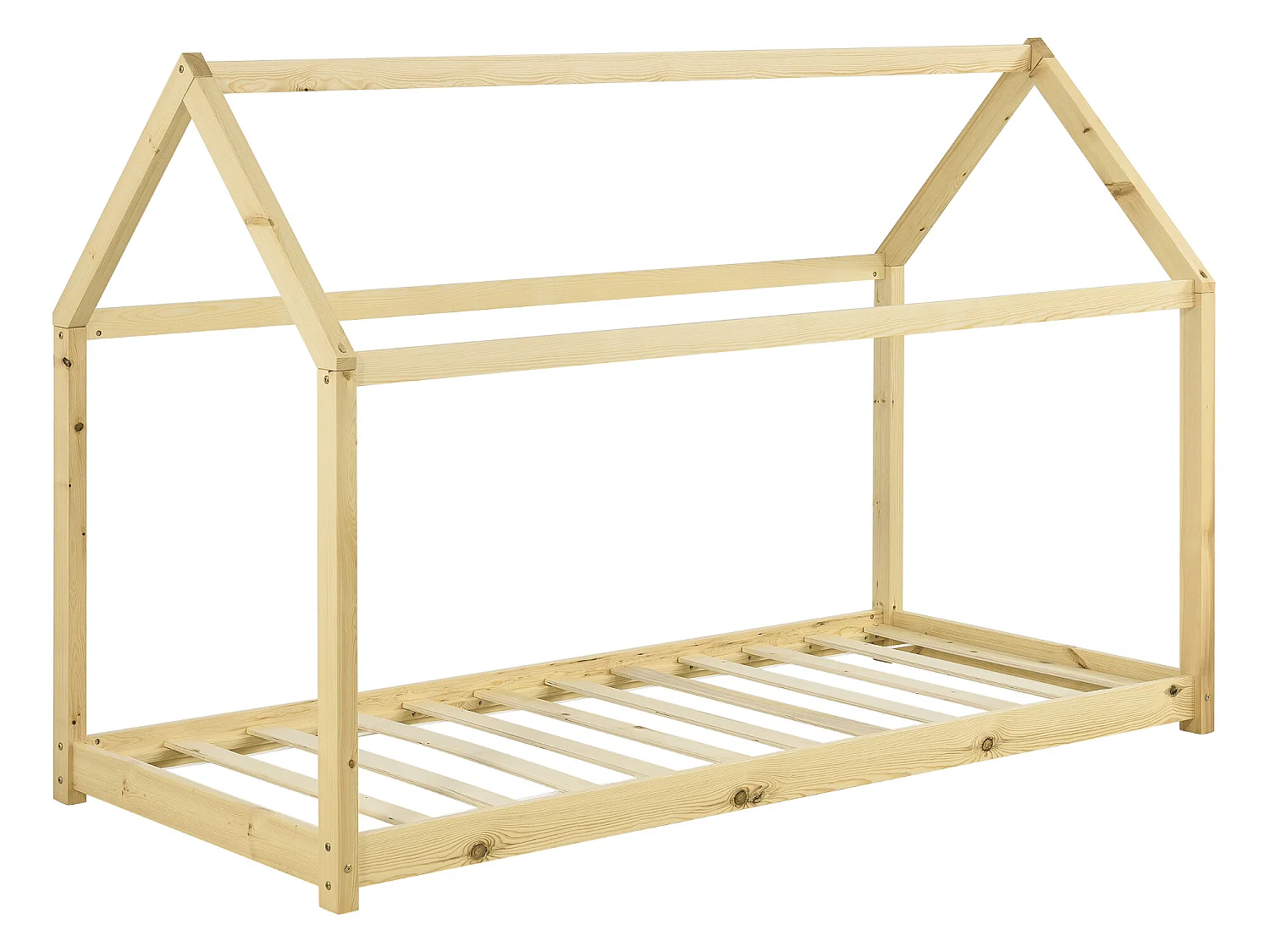 Lit Enfant Design Maison Netstal Pin 90 x 200 cm Bois Naturel [en.casa]