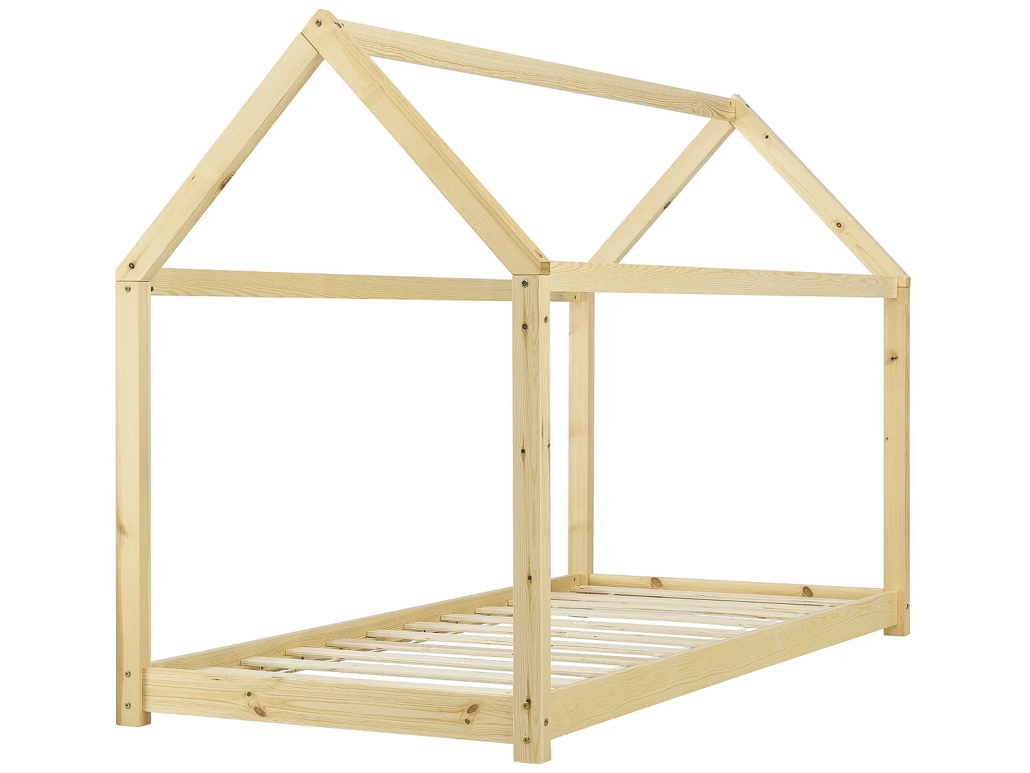 Lit Enfant Design Maison Netstal Pin 90 x 200 cm Bois Naturel [en.casa]