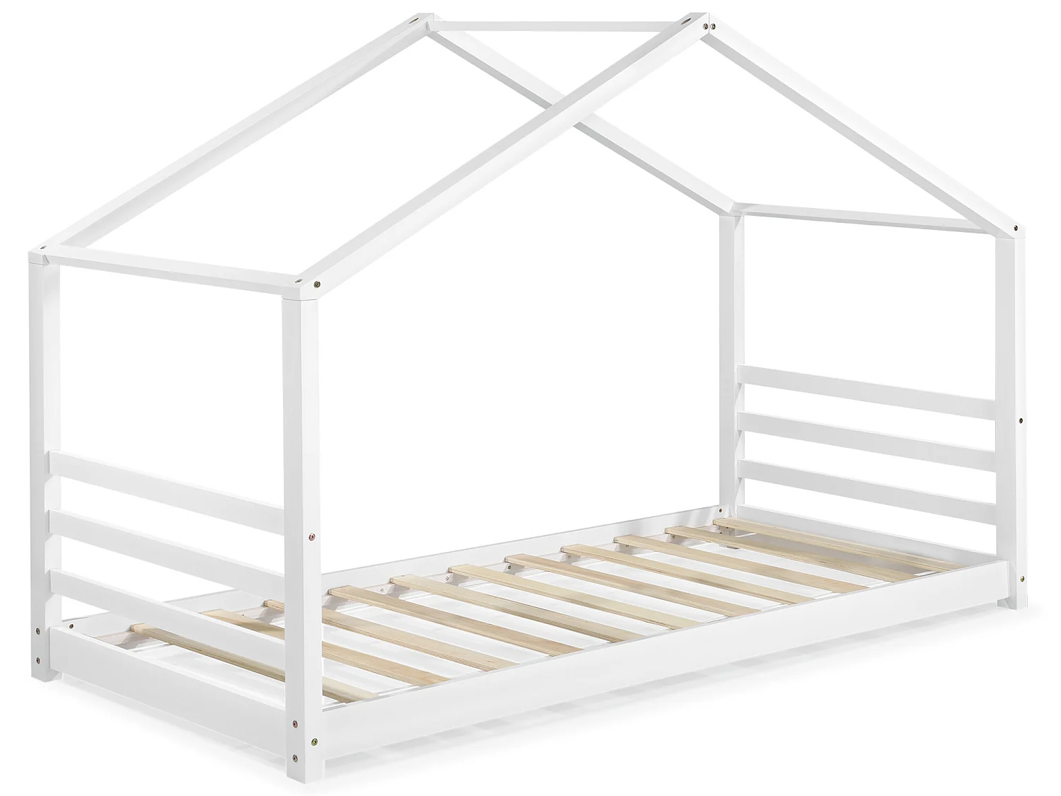 Lit D'enfant Design Maison Vardø Pin 90 X 200 Cm Blanc Mat [en.casa]