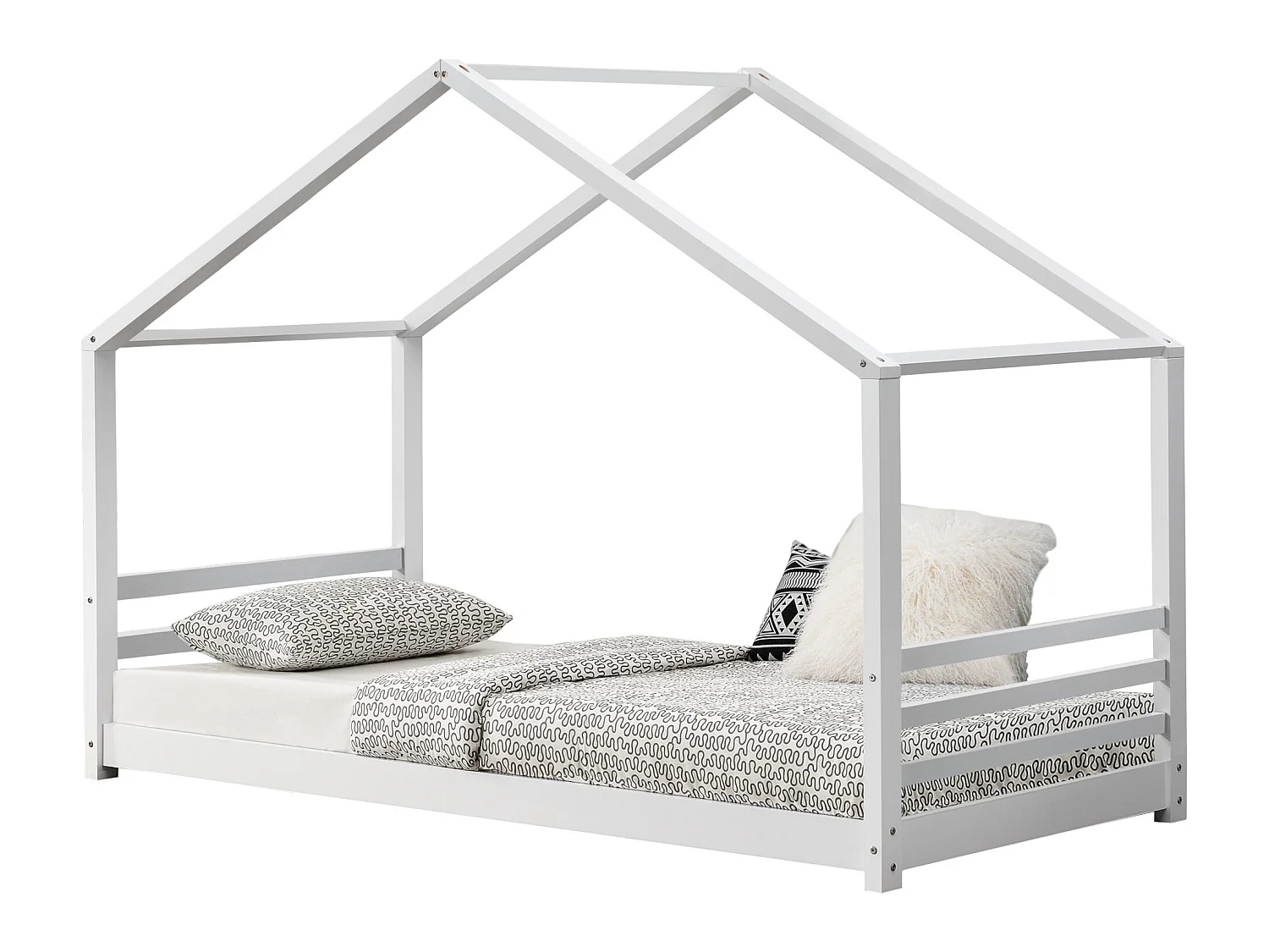Lit D'enfant Design Maison Vardø Pin 90 X 200 Cm Blanc Mat [en.casa]