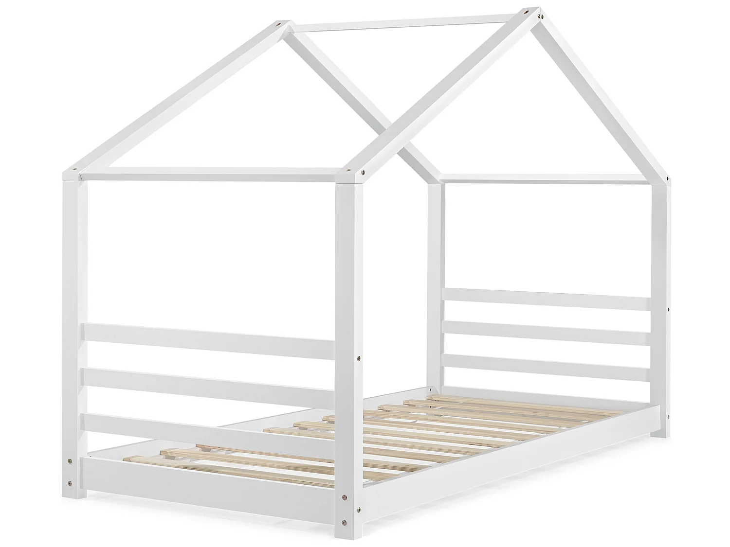 Lit D'enfant Design Maison Vardø Pin 90 X 200 Cm Blanc Mat [en.casa]