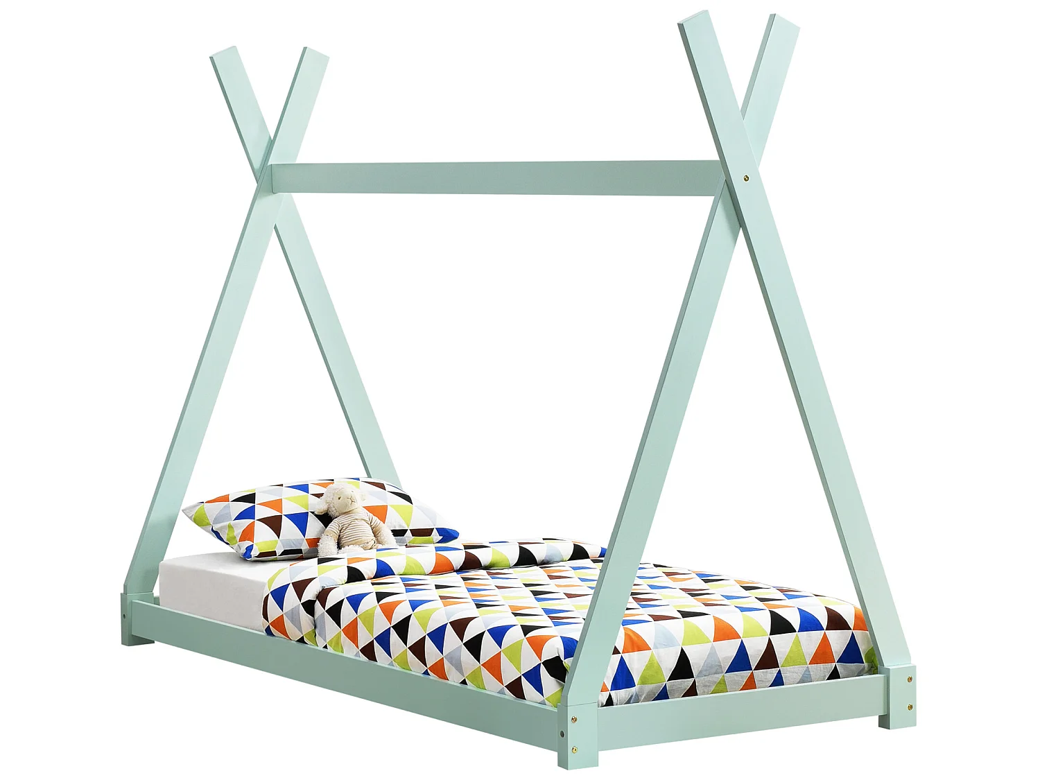 Lit de Tipi pour Enfant Onejda Menthe 200 x 90 cm [en.casa]