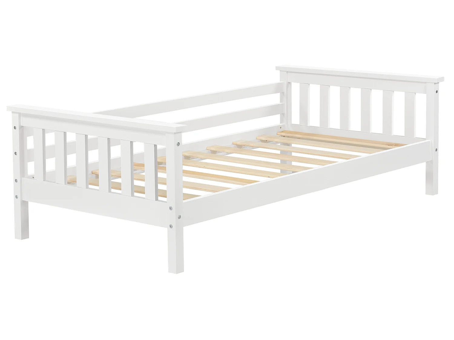 Lit d'Enfant Design Nuuk en Pin 140 x 70 cm Blanc Mat Laqué [en.casa]