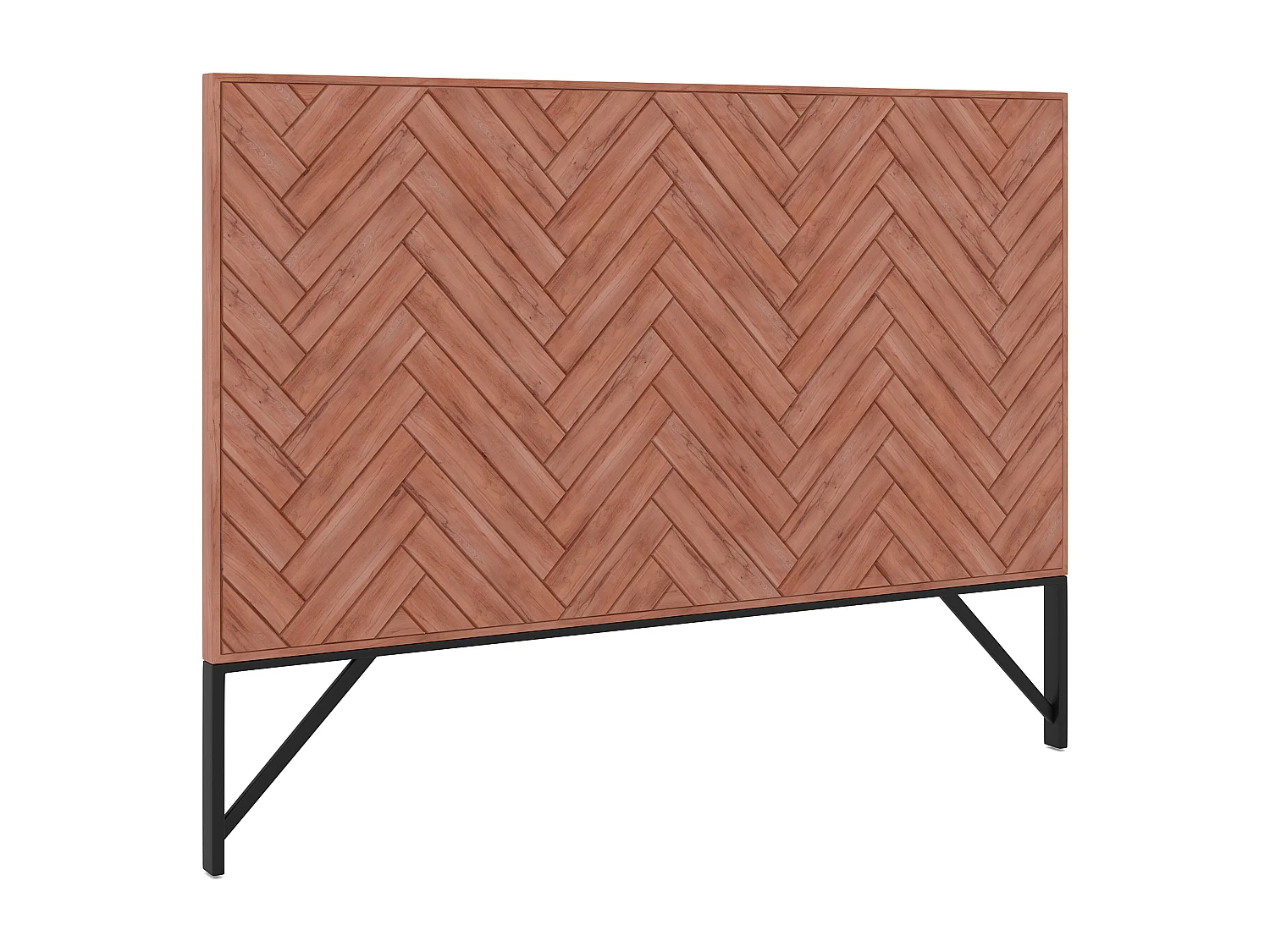 Tête de lit 170 cm - Bois d'acacia et métal - Naturel et noir - VEDILA