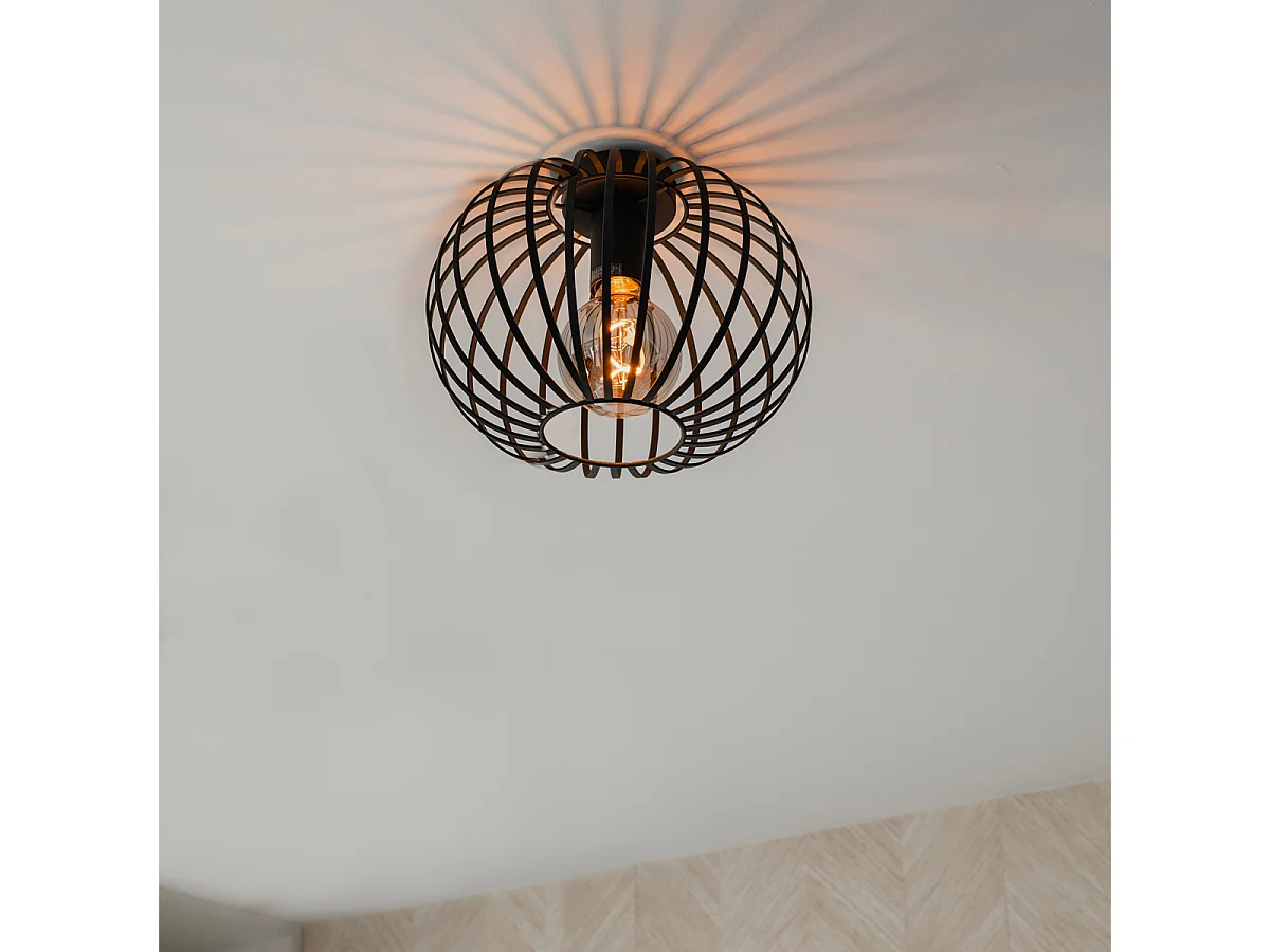 Plafonnier design noir 30 cm - Johanna