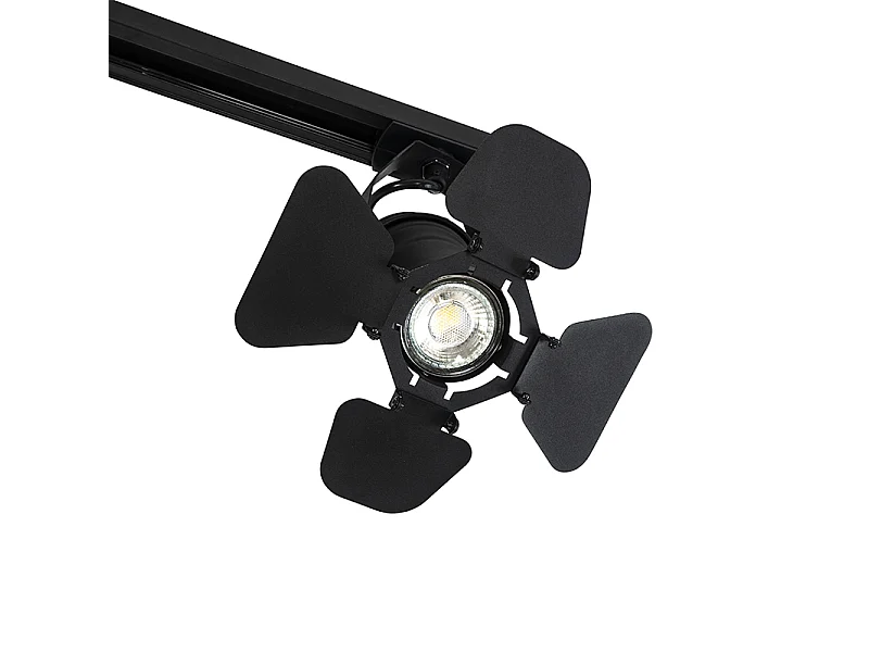 Système sur rail avec 3 spots noirs - Movie