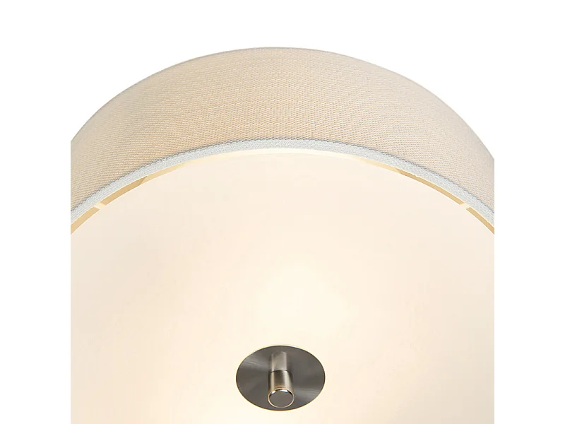 Plafonnier rural blanc 30 cm - Drum Jute