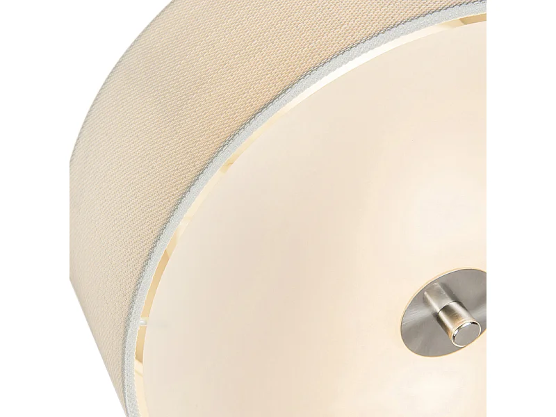 Plafonnier rural blanc 30 cm - Drum Jute