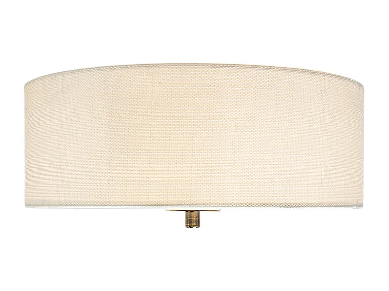Plafonnier rond rustique blanc/crème 30 cm - Drum Jute