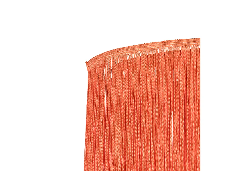 Plafonnier oriental doré avec abat-jour rose à franges - Franxa