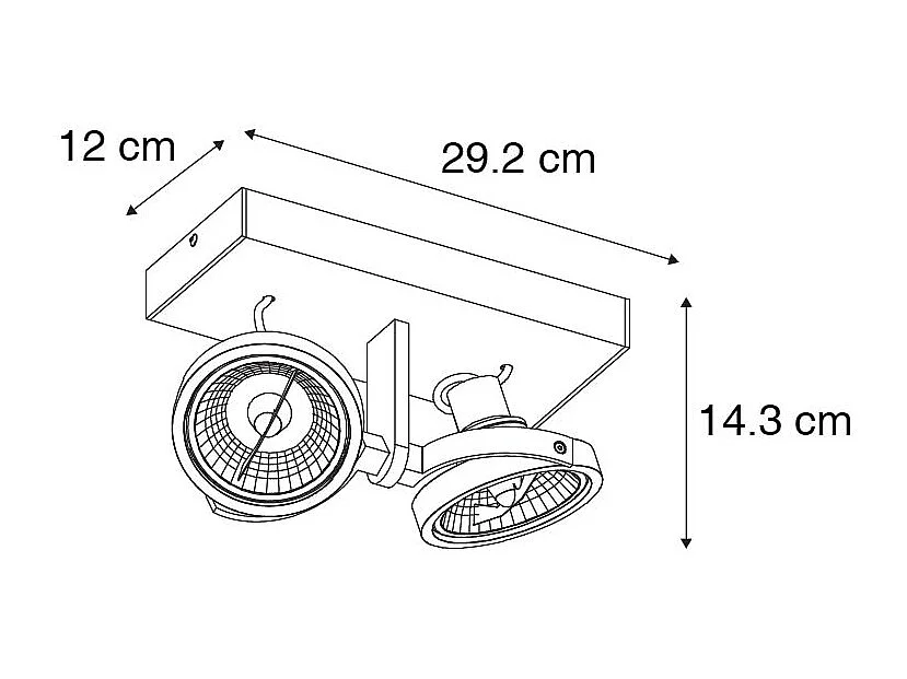 Spot moderne blanc 2 lumières - Master 111
