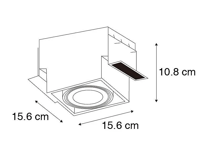 Spot encastré blanc GU10 AR111 sans bordure orientable - Oneon