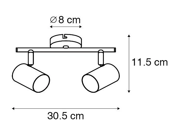 Plafonnier moderne laiton 2 lumières orientable - Jeana