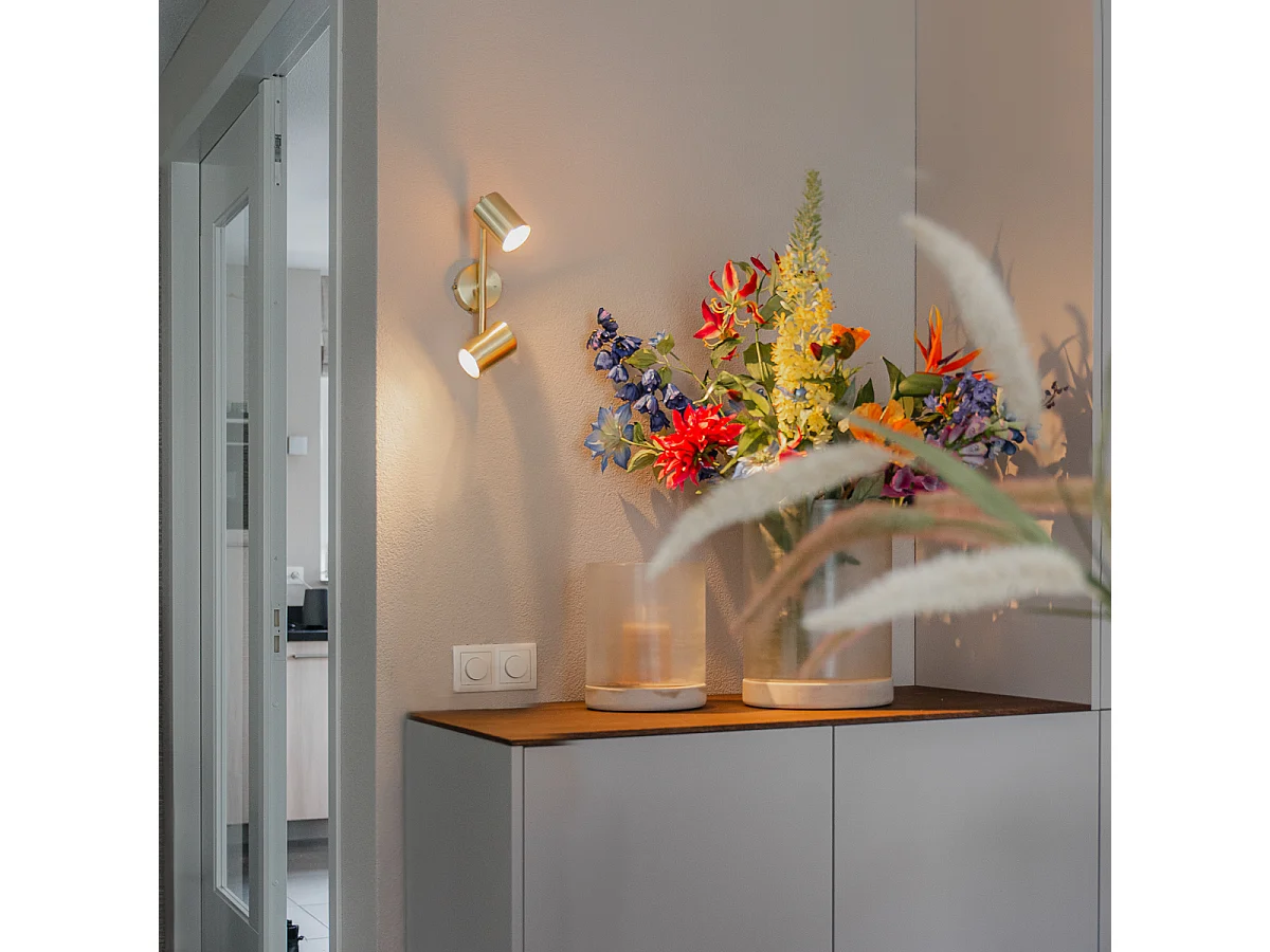 Plafonnier moderne en laiton 2 lumières orientables - Jeana